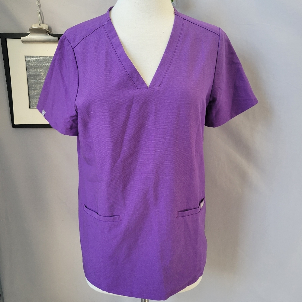 Figs Women's Casma Three Pocket Scrub‎ Top Purple S